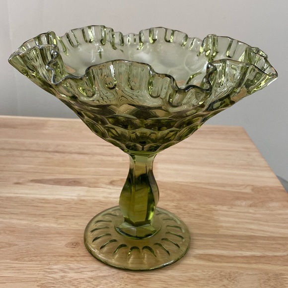 SOLD-Fenton Colonial Ruffled Glass Dish - Picture 6 of 7